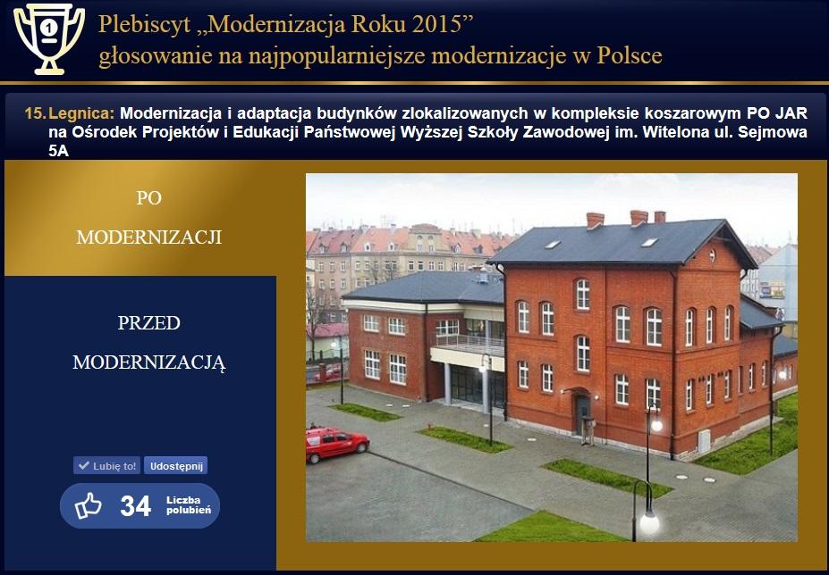 Zagosuj na PWSZ im. Witelona w Legnicy w Plebiscycie Modernizacja Roku 2015